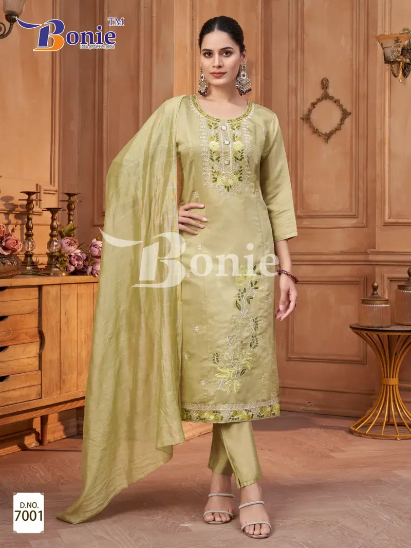 Bonie Chavi Vol 7 Embroidered Silk Kurti Bottom With Dupatta Collection